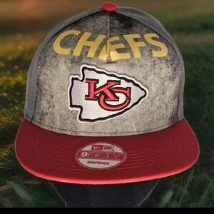 New Era Kansas City Chiefs Hat 9Fifty Snapback NFL Red Gray Wool Blend Embroider